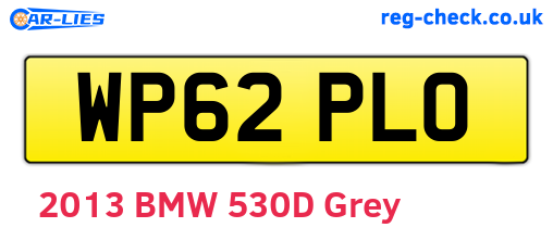 WP62PLO are the vehicle registration plates.