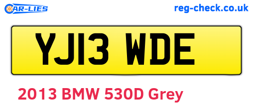 YJ13WDE are the vehicle registration plates.
