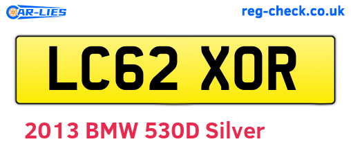 LC62XOR are the vehicle registration plates.