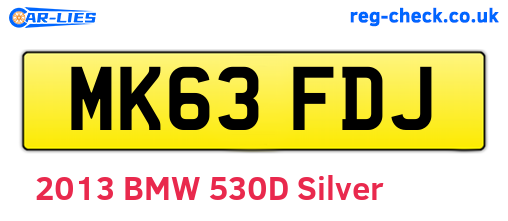 MK63FDJ are the vehicle registration plates.