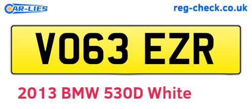 VO63EZR are the vehicle registration plates.