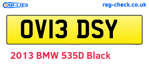 OV13DSY are the vehicle registration plates.