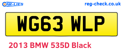 WG63WLP are the vehicle registration plates.