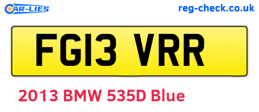 FG13VRR are the vehicle registration plates.