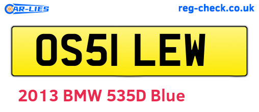 OS51LEW are the vehicle registration plates.
