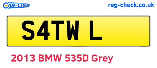 S4TWL are the vehicle registration plates.