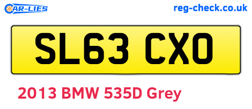 SL63CXO are the vehicle registration plates.