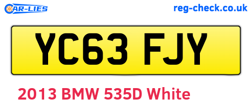 YC63FJY are the vehicle registration plates.