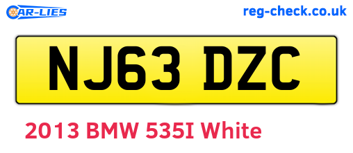 NJ63DZC are the vehicle registration plates.