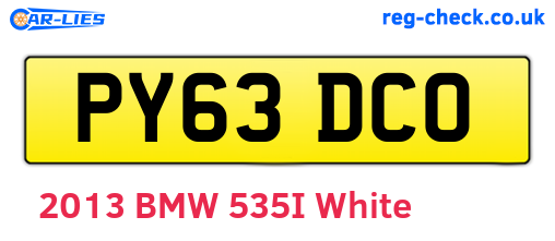 PY63DCO are the vehicle registration plates.