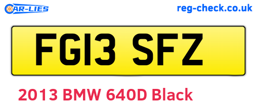 FG13SFZ are the vehicle registration plates.