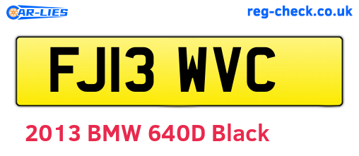 FJ13WVC are the vehicle registration plates.