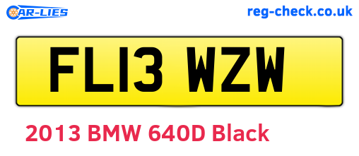 FL13WZW are the vehicle registration plates.