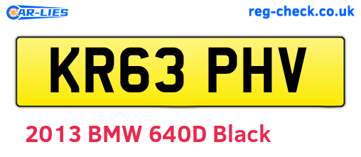 KR63PHV are the vehicle registration plates.