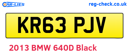 KR63PJV are the vehicle registration plates.