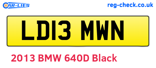 LD13MWN are the vehicle registration plates.