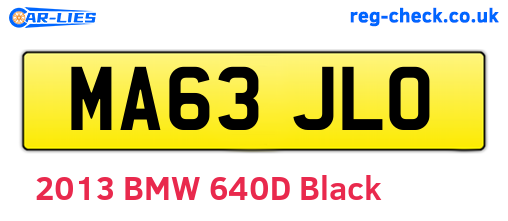 MA63JLO are the vehicle registration plates.