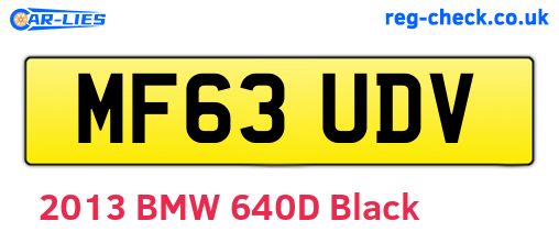 MF63UDV are the vehicle registration plates.