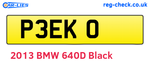 P3EKO are the vehicle registration plates.