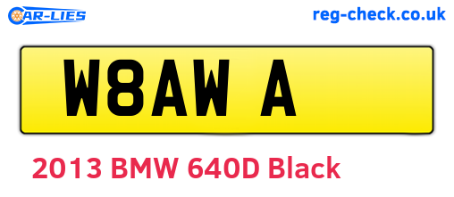 W8AWA are the vehicle registration plates.