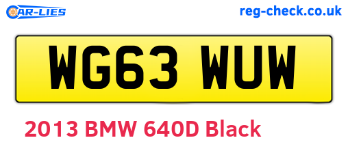 WG63WUW are the vehicle registration plates.