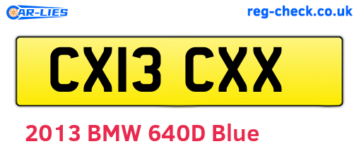 CX13CXX are the vehicle registration plates.