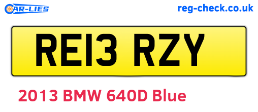 RE13RZY are the vehicle registration plates.