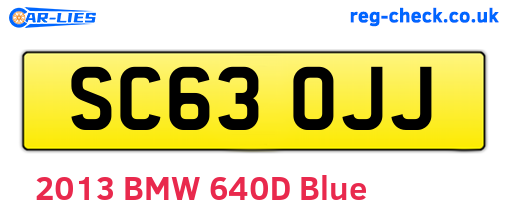SC63OJJ are the vehicle registration plates.