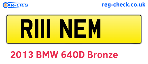 R111NEM are the vehicle registration plates.