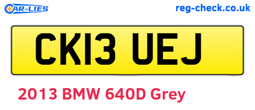CK13UEJ are the vehicle registration plates.