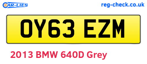 OY63EZM are the vehicle registration plates.