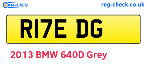 R17EDG are the vehicle registration plates.