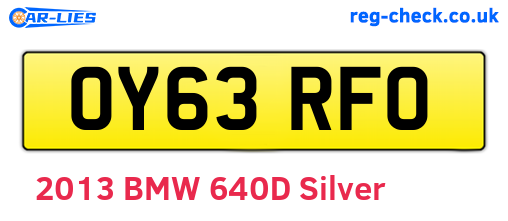 OY63RFO are the vehicle registration plates.