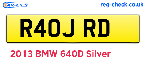 R40JRD are the vehicle registration plates.
