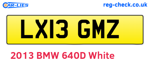 LX13GMZ are the vehicle registration plates.