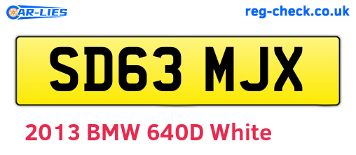 SD63MJX are the vehicle registration plates.