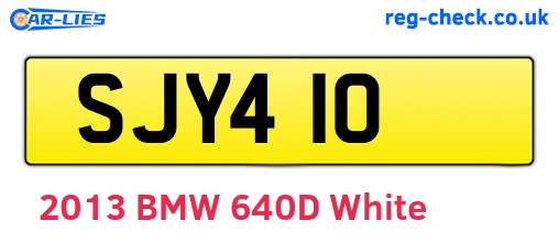 SJY410 are the vehicle registration plates.