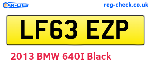 LF63EZP are the vehicle registration plates.