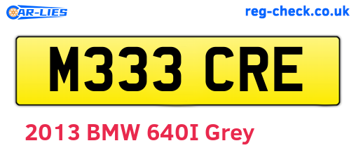 M333CRE are the vehicle registration plates.