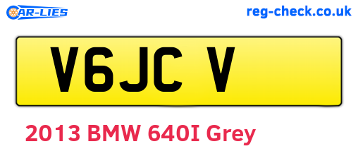 V6JCV are the vehicle registration plates.