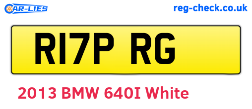 R17PRG are the vehicle registration plates.