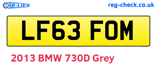 LF63FOM are the vehicle registration plates.