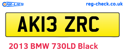 AK13ZRC are the vehicle registration plates.