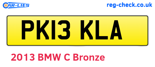 PK13KLA are the vehicle registration plates.