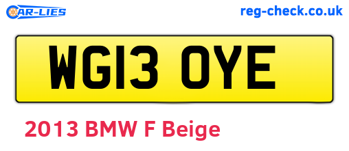 WG13OYE are the vehicle registration plates.