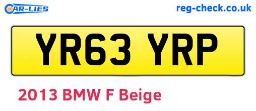 YR63YRP are the vehicle registration plates.