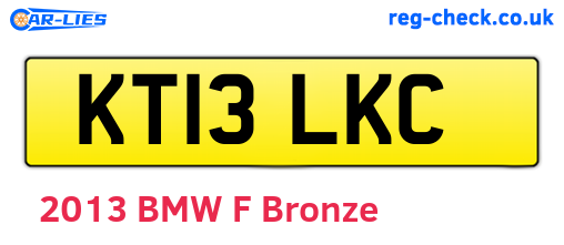 KT13LKC are the vehicle registration plates.