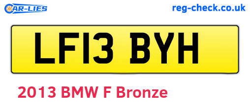 LF13BYH are the vehicle registration plates.