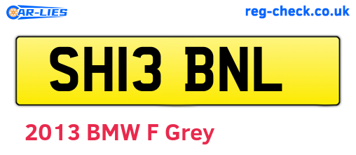 SH13BNL are the vehicle registration plates.