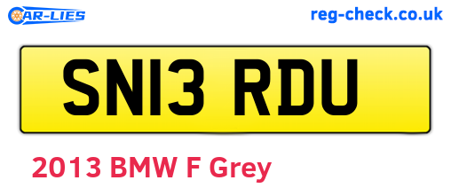 SN13RDU are the vehicle registration plates.